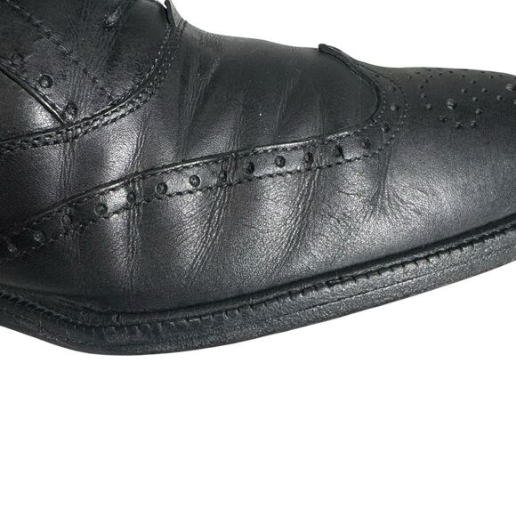 Salvatore Ferragamo Made in Italy Black Calfskin Leather Wingtips Oxfords 11D main image 4
